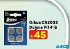 ORBUS CR2032 DÜĞME PİL 4'LÜ fiyat ve kampanya bilgisi